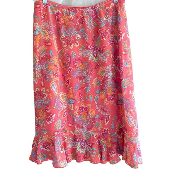 Women's SIGRID OLSEN PM Colorful Skirt Paisley Ruffle Lined Boho Festival - Picture 9 of 9